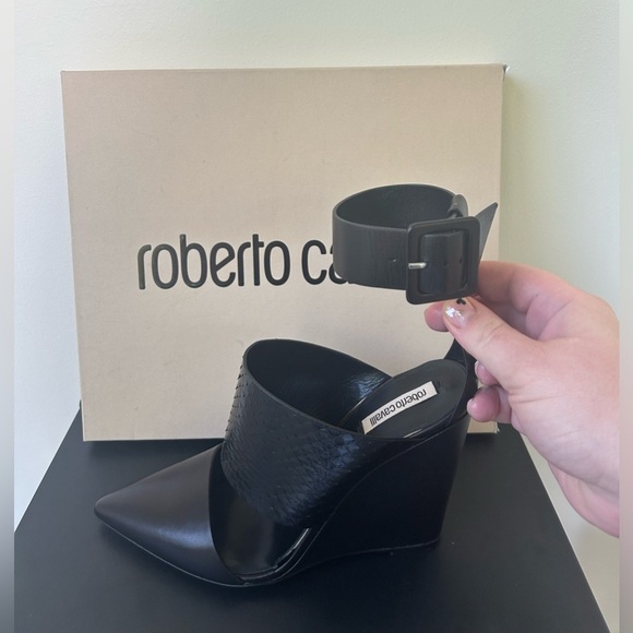 Roberto Cavalli Ankle heels leather shoes size 39 - Picture 1 of 10